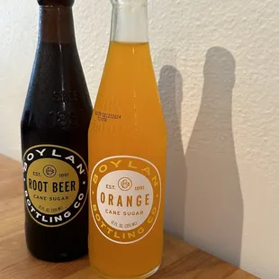Orange soda and root beer