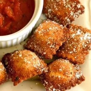 Appetizing fried ravioli