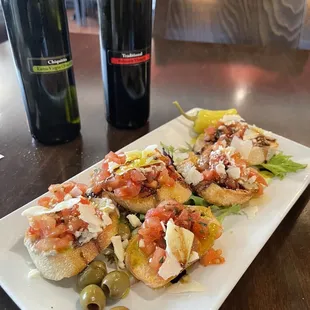 Bruschetta with olive oil and balsamic