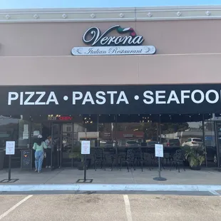 the front of the restaurant