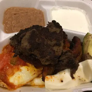 Steak, eggs, sausages ... all good