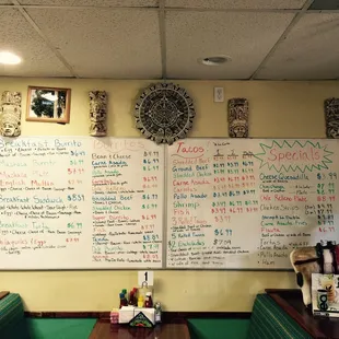 The menus!