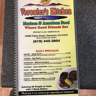 Menu page 1