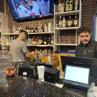 a man behind the bar
