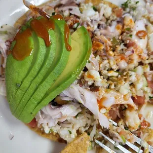 Shrimp and Octopus tostada