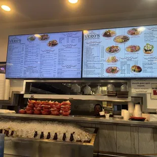 View from the bar with new digital menu display