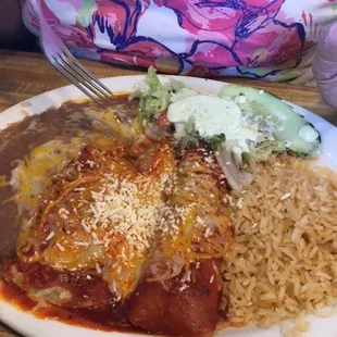 Green Chili Enchilada Plate
