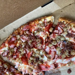 Meat lovers pizza