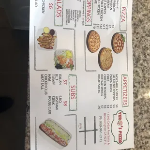 menu