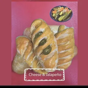 Bolillo with cheese and jalapeño