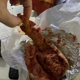 Supposed to be a chicken parm sub