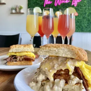 Weekend Chicken Biscuit and Bacon x Bacon Biscuit (and the mimosa lineup!)