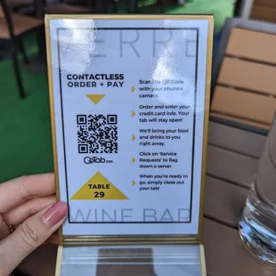 a qr code on a table