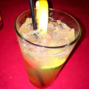 a drink in a glass