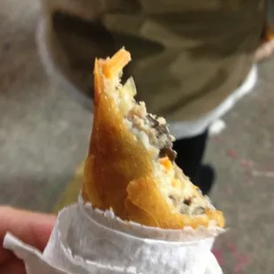 Eggroll filled with meat...