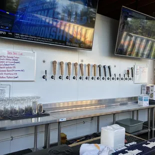 Patio/beer garden beer rail