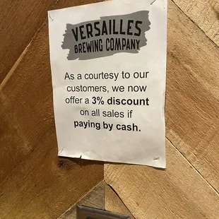 Will bring cash for discount next time.