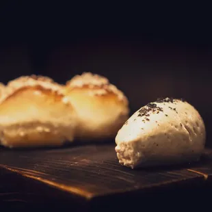 Hokkaido Milk Buns.. Brown Butter, Sesame Seeds, Murray River Salt