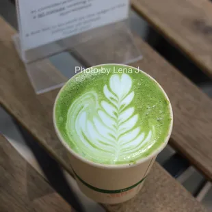 Matcha Latte ($5) - half sweet