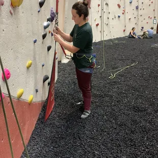 Connecting to auto-belay with back up clip