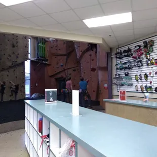 Locker area by the front desk