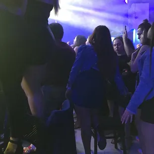 a group of people dancing in a club