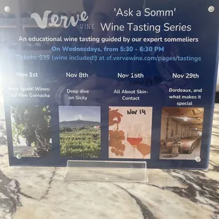 a sign for wine tasting