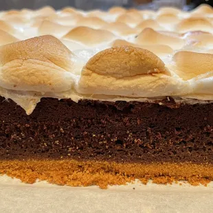 a chocolate cake with marshmallows