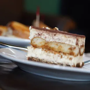 a slice of cake on a plate