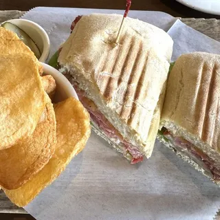 Homemade Pastrami Panini Lunch