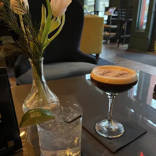 More good cocktails.  Gin and tonic and espresso martini