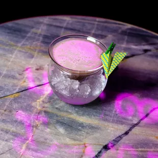 Spirit of St. Louis (Toki Japanese Whisky, Damson Sloe Gin, Oloroso Sherry, Banana Liqueur, Chinese Five Spice, Citrus and Egg White)