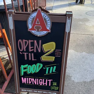 a sign for a restaurant