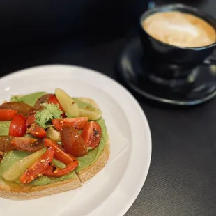 A cappuccino and Avocado toast!