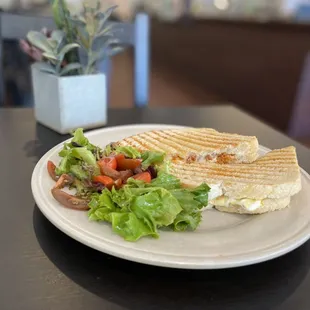 Panini with Vegan Chorizo comes with a small delicious salad