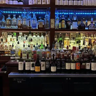 bottles of liquor on shelves