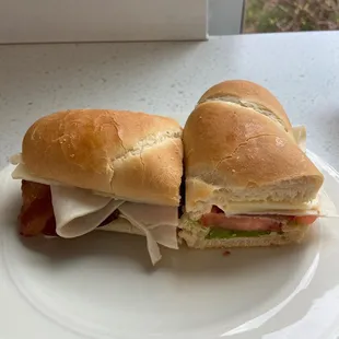 Turkey Sandwich with candied bacon and mayo