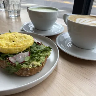 avocado toast and latte