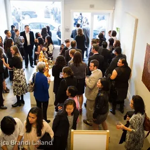 The downstairs reception area