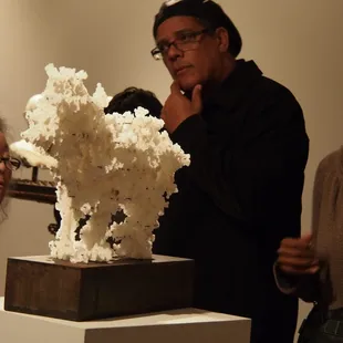 Art enthusiasts viewing art at Vessel Gallery