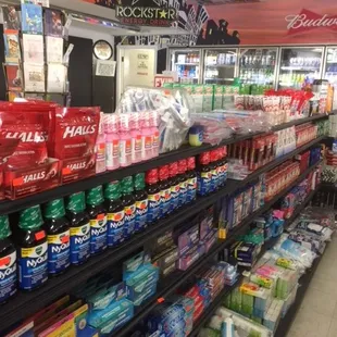 a variety of products on display