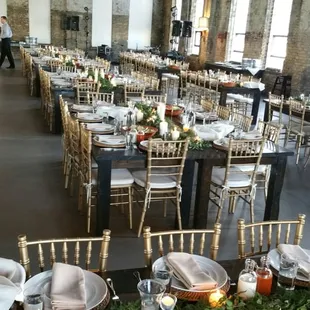 a long table set for dinner