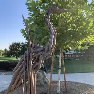 Beautiful crane statue
