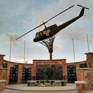 Sad that the letters to this Vietnam Memorial were removed. The helicopter's bottom window was just broken last week.
