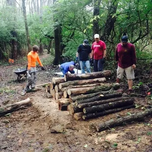 KYMBA members hard at work installing legal obstacles. (Me in the neon orange)