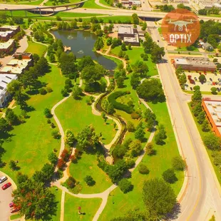 Looking down at Centennial Park.