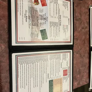 Menu of most everything Italian.