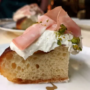2/3/23 DURUM FOCACCIA WITH WHIPPED RICOTTA AND MORTADELLA