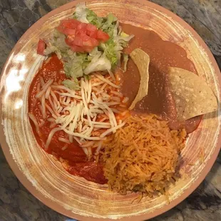 a plate of mexican food