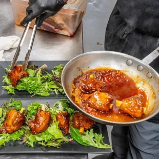 a chef preparing food